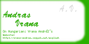 andras vrana business card